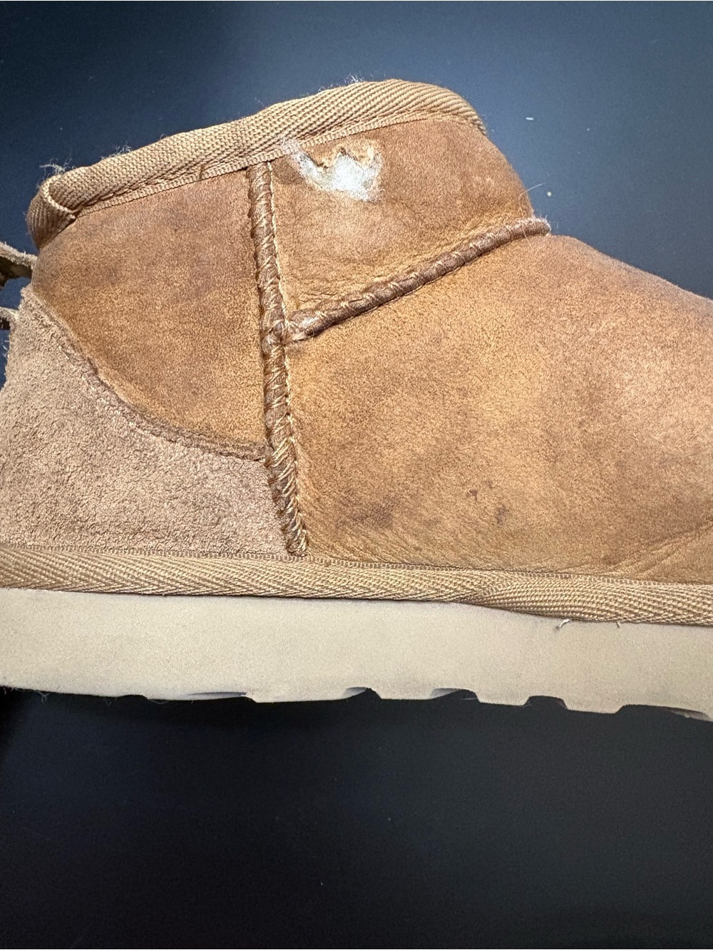 UGG Cozy Suede Shearling-Lined Slip-On Boots - Chestnut - Picture 4 of 4
